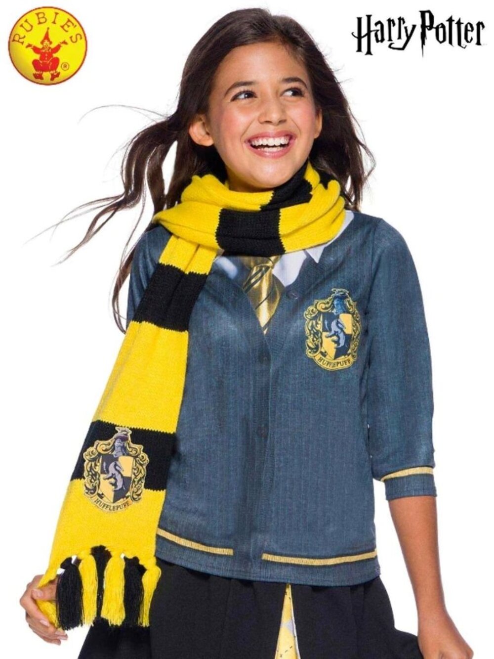 Hufflepuff Deluxe Scarf - Harry Potter One Size Child (Yellow Black) - Picture 3 of 3